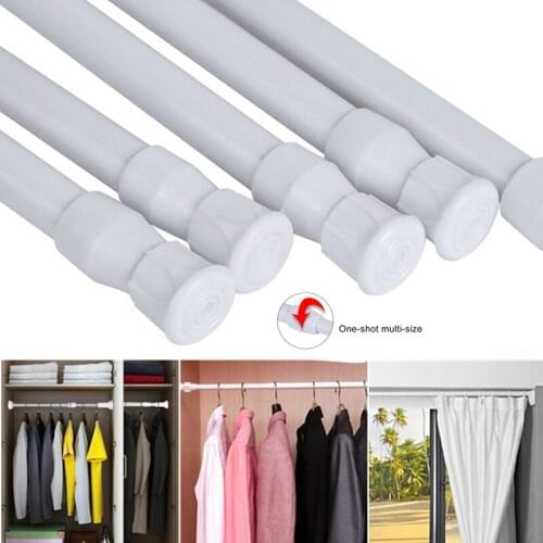 Adjustable Telescoping Shower Curtain Rods Extendable Tension Pole Rod Hanger Spring Loaded Bathroom Product