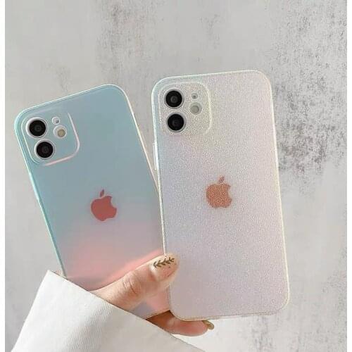 Luxury Fashion Laser Matte Clear Phone Case For iPhone 12 Pro MAX 11 X XS XR 7 8 Plus SE 2020 Transparent Soft Shockproof Cover