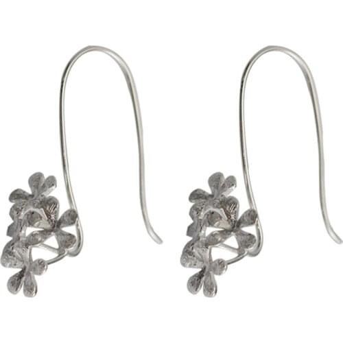 Beadsnice 26989smt2 Sterling Silver Earring Component Earrings for Pierced Ears Flower Hook Earwire
