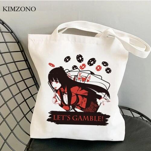 Kakegurui shopping bag handbag cotton recycle bag bolsa shopper reusable bag foldable bolsa compra sac tissu