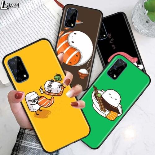 Sushi Pug for OPPO Realme V15 X5 X3 X50 X7 X2 C17 C11 C3 C2 7 7i 6 6S 6i 5 Narzo 20 Pro Black Phone Case