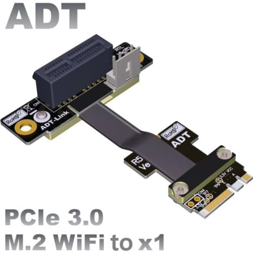 M.2 WiFi A.E key interface extension cord supports pci-e 3.0 x1 Riser Extender Adapter Card Ribbon High speed transmission