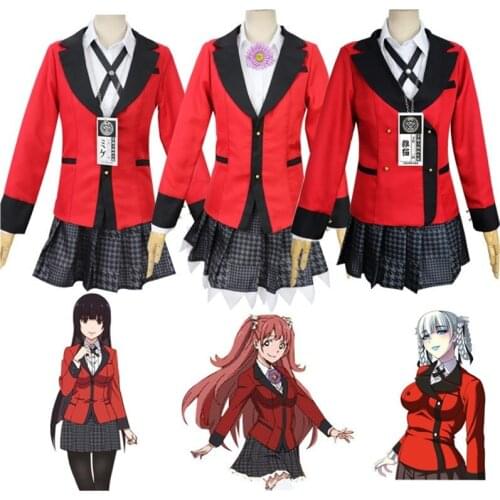Anime Kakegurui Yumeko Jabami Rune Yomozuki Kirari Midari Ryota Japanese School Uniform Full Set Women Men Cosplay Costume Wig