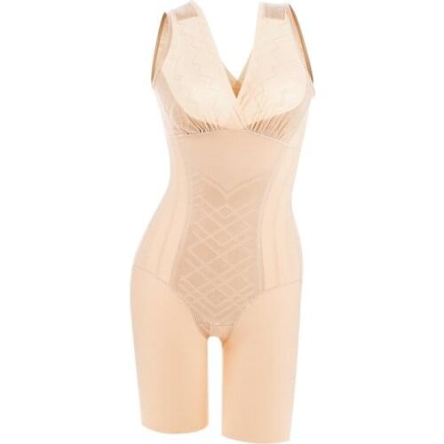 Sexy Full Bodyshaper Bra Women Deep V Convertible Bra Thong Shapewear Backless Invisible Push Up Underwear Slimming Bodysuits