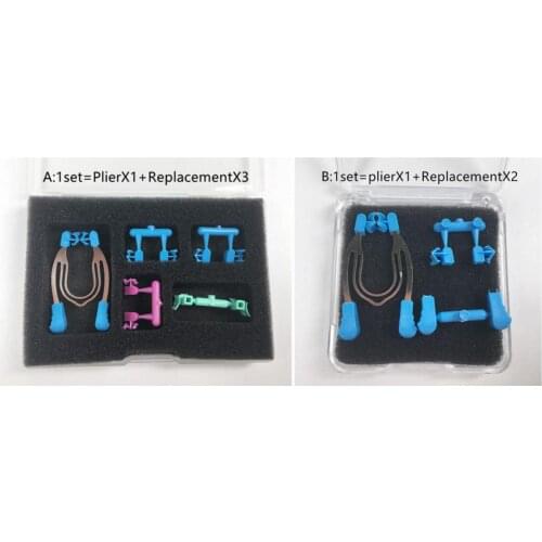 1Set Dental Matrix Clip Clamps Hand Use Wedges Tinas Ring All in One Replacement Autoclave 121℃ Plier Type A