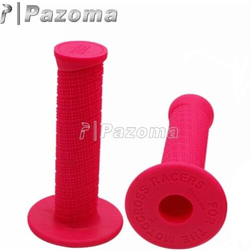 1Pair Rose Red Grip Universal 7/8" HandleBar Grip Rubber No-Slip Soft Hand Bar End Grip For Motorcycle Bike Mountain Dirt Bike