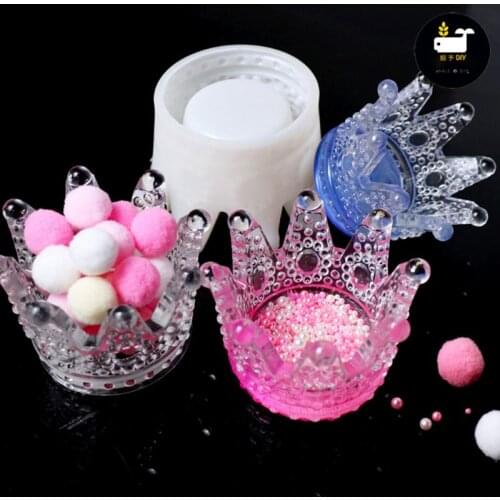 1 Pc 3D Crown Ashtray Storage Box Mold DIY Phone Holder Silicone Mold Resin Casting DIY Accessories Jewelry Making Tools