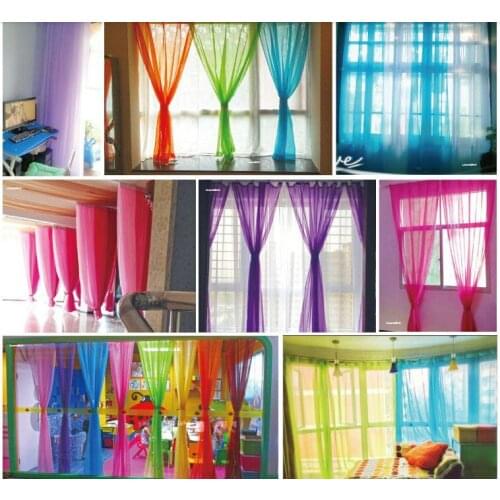 2 panels 140cm*245cm Hot Pair Europe Gauze Tulle sheer curtains Net Voile Ready made Curtain For living room windows