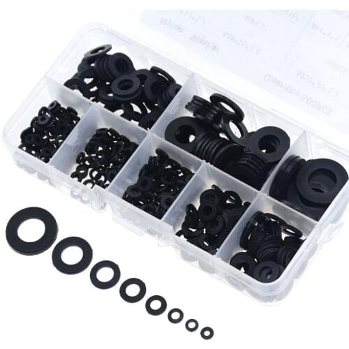 500PCS M2 M2.5 M3 M4 M5 M6 M8 M10 Black or White Plastic Nylon Washer Flat Spacer Seals Gasket Ring Kit Protection Washers Set