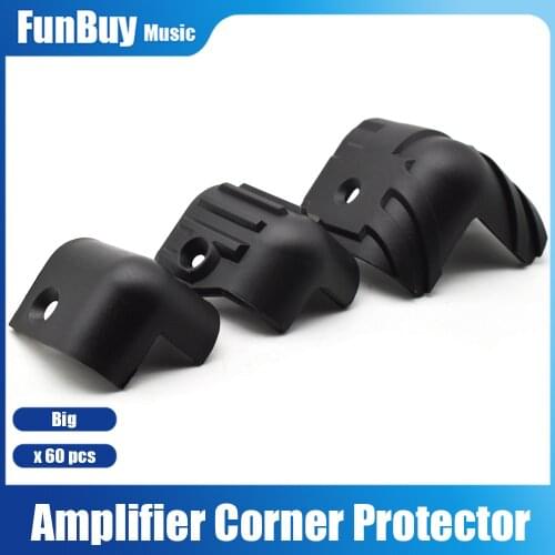 60pcs Black Hard Plastic Guitar Amp Amplifier Speaker Cabinet Corner Protectors Black