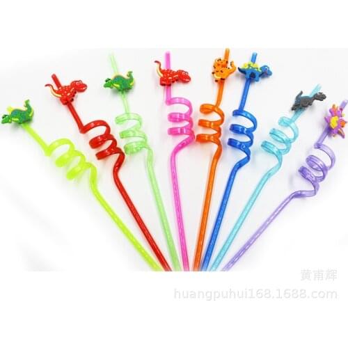 8pcs Dinosaur Plastic Drinking Straws for Children Birthday Party Bar Straws dinosaur party Straws party decorations