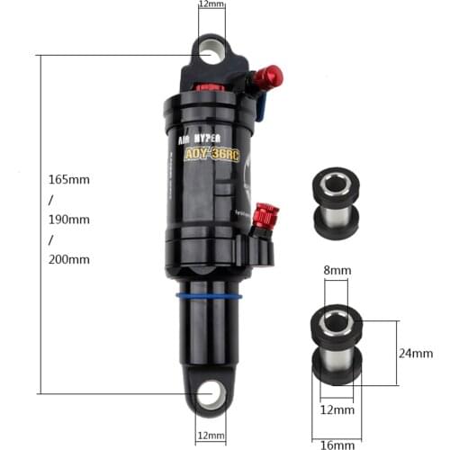 Mountain Bike Oil Spring Shock Air Rear Absorber, Downhill Bicycle Damping, Adjustable Cycling Shock Damper Reducer Absorbing
