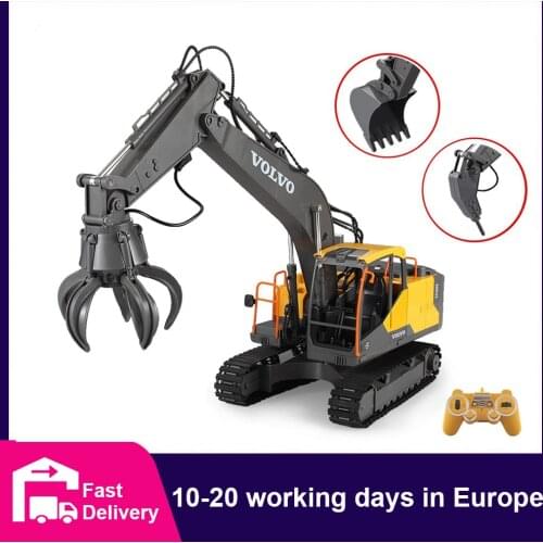 Volvo 1:16 RC Truck Caterpillar Alloy 3 in 1 Engineering Car 2.4GHz Remote Control Car 17 Channel RC Excavator Toys for Boys