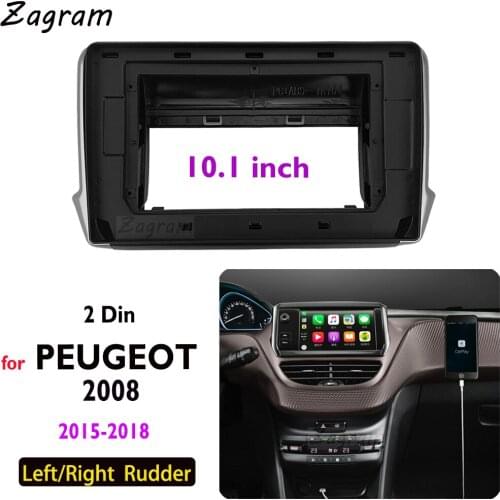 10.1 Inch 2 Din Car Video Fascia for Peugeot 2008 2015~2018 Panel Player Audio Dashboard Frame Dashboard Mount Kit