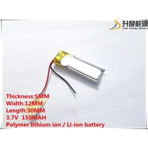 1 PCS free shipping 051230 501230 150MAH BT150 Bluetooth Headset 3.7V lithium polymer battery 3.7V