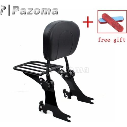 Black Detachables Sissy Bar Passenger Backrest Luggage Rack for Harley Sportster XL1200C XL883C XL1200S XL883R 1994-2003