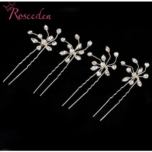 Handmade Shiny Rhinestones Bridal Hairpins Princess Pageant Hair Pins Sticks 2PCS Per Lot Wedding Hair Accessories RE738