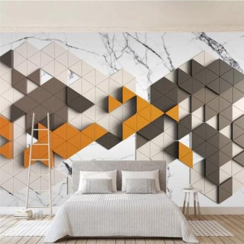 Beibehang Custom large wallpaper 3D solid wall painting Nordic simple triangle mosaic TV background wall papers home decor mural