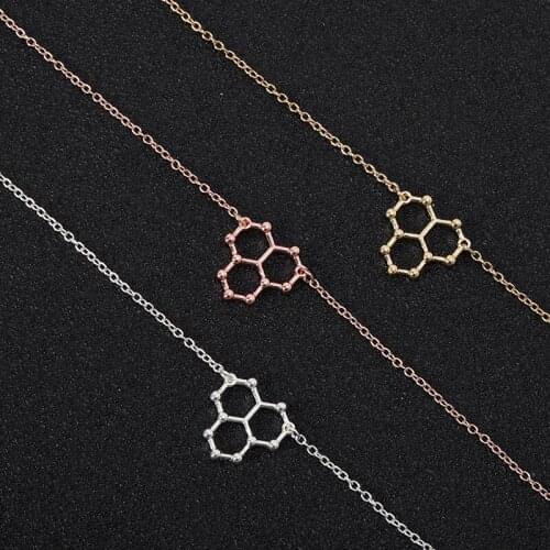 10PCS Ice Water H2O Molecule Structure Bracelet Science Chemistry Hormone Formula Serotonin Dopamine Molecular Bracelets Bangles