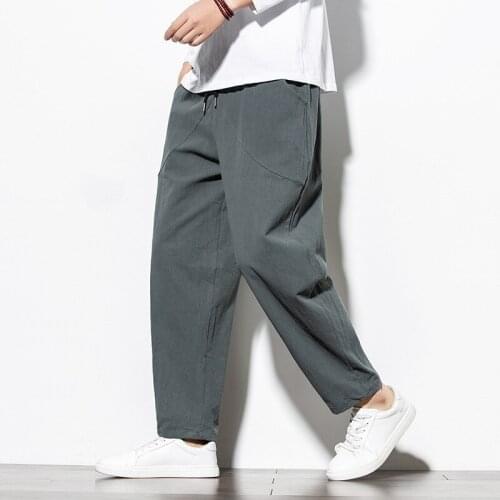 Summer Baggy Wide Leg Harem Pants 2021 Men Hip-hop Sports Trousers Chinese Casual Vintage Long Pants Sweatpants Hombre