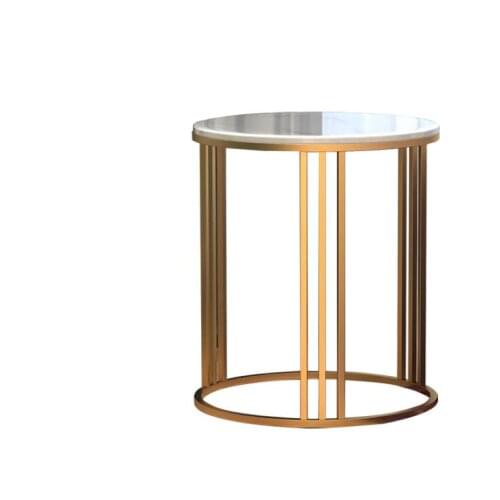 Sofa side table Small round table in living room Balcony stainless steel small table Marble table