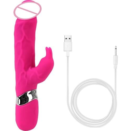 Dildo Vibrator 7 Modes Double Rod Masturbation Waterproof Dildos for Women Vagina Clitoris Stimulating G-spot Bunny Vibrator