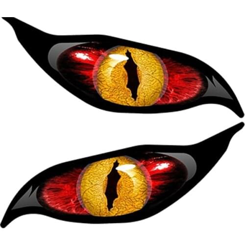 Fuzhen Boutique Decals Exterior Accessories Interesting Yellow Red Evil Eye Zombie Car Stickers Motorcycle Vinyl PVC Decal