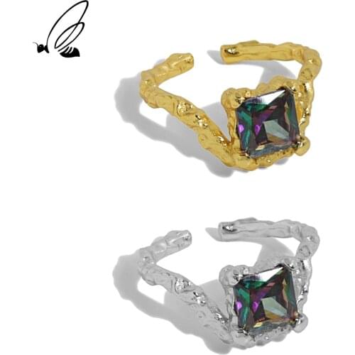 SSTEEL Sterling Silver Version Designer Simple Micro Zircon Opening Ring Gifts For Women Wedding Adjustable 2021 Fine Jewellery