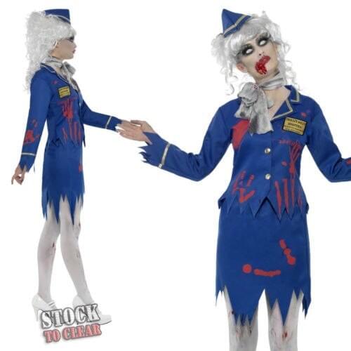 Halloween Costumes for Women Plane Dead Flight Attendant Cosplay New Horror Zombie Costume Bar Party Stage Vampire Demon Costume