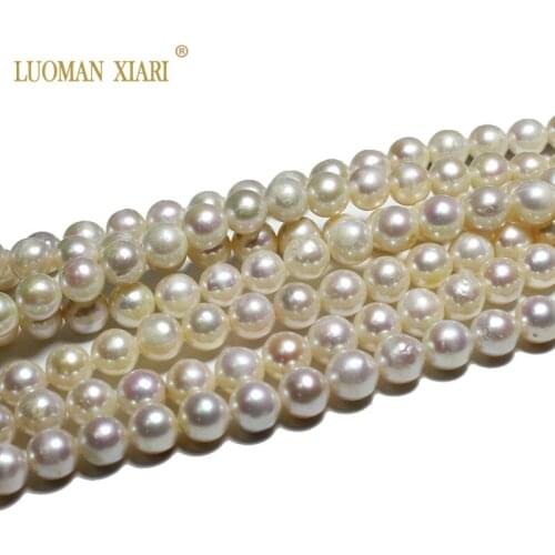 Fine AAA 100% Natural Baroque Pearl Round Edison Pearl Beads For Jewelry Making DIY Bracelet Necklace Earrings 8-10mm