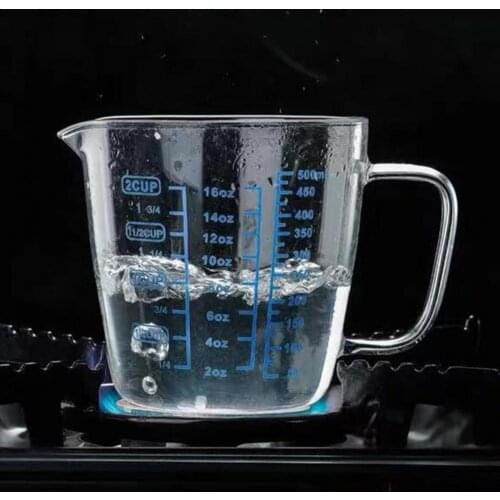 Measuring Cup Graduated with Lid Glass Multipurpose Milk Cup for Home