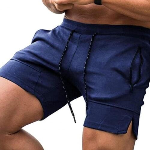 Casual Shorts Men Shorts Zipper Pockets Drawstring Closure Men Mid Rise Sport Shorts for Jogging Mens Clothing 2021