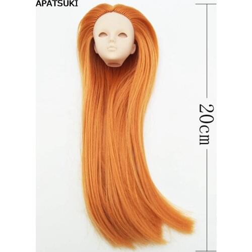 Brown Hair Soft Plastic Practice Makeup DIY Doll Head For 11.5" Doll Heads For 1/6 BJD Dolls Practicing Head Without Eye