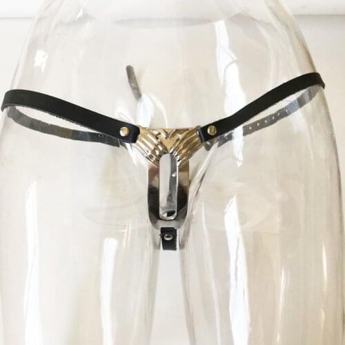 Stainless Steel Invisible Chastity Belt Female Sexy Panty Leather Bondage Metal Chain Erotic Panties Adult Games BDSM Fetish