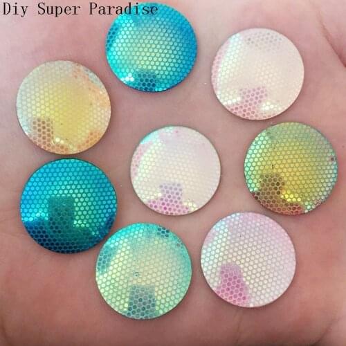 New DIY 10pcs 20mm AB Resin Round FlatBack Scrapbook Accessories Wedding Buttons K45