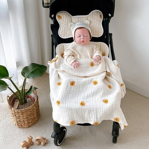 New Newborn Blanket Bear Print Embroidery Lion Sleeping Bag and Blanket Cute Baby Bedding