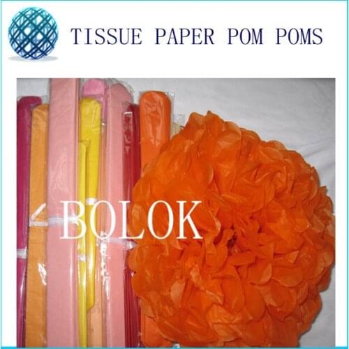 100pcs 16" (40CM) Pom Poms Ball-Tissue Paper Pom Pom Flower-All Colors For Pick