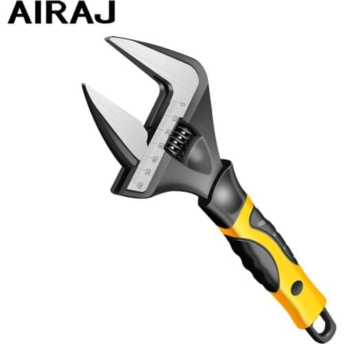 AIRAJ Adjustable Wrench Universal Spanner Key Nut Wrench 6/8/10/12 inch Large Opening Adjustable Spanner Repair Hand Tools
