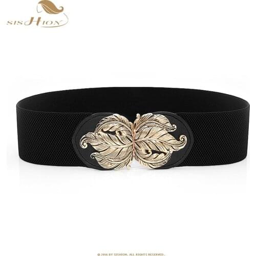 SISHION Women New Vintage Wide Belt Female QY0360 Dress Decoration Belts Waistband Fashion Black White Belt For Party