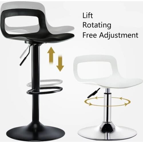 Modern Simple Style Bar Chair Lift Rotating Chair Home High Stool Adjustable Height with Backrest Increase Chassis Chair Seat