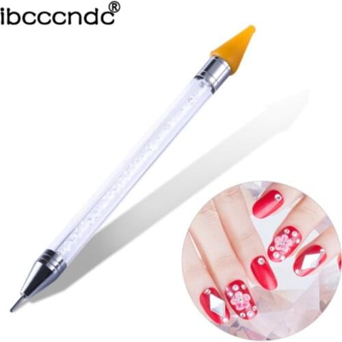 Nail Art Rhinestone Picker Wax Pencil Bead Crystal Handle Dual-ended Dotting Pen