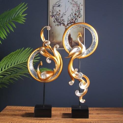 Light Luxury New Chinese Style Feng Qiu Huang Room Decoration Living Room TV Cabinet Ornaments Wedding Gifts Home Decor