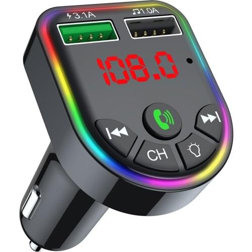 LED FM Transmitter Bluetooth 5.0 Car kit Dual USB Car Charger 3.1A 1A 2 Port USB MP3 Music Player for iphone for car U disk/TF