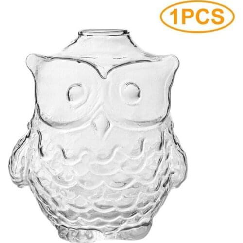 Owl Vase Hanging Glass Plant Flower Vase Hydroponic Pot Office 4 Pack