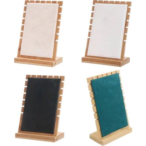 Vertical Wooden Board Jewelry Organizer Necklace Earring Display Jewelry Stand Multifunction Storage Box