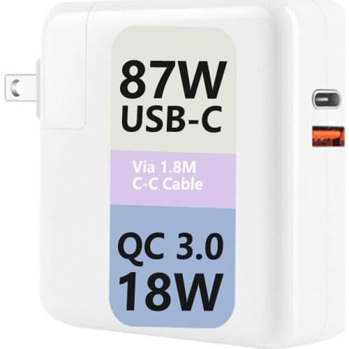 105W USB-C Power Delivery 90W 87W USB C With 18W QC 3.0 Charger for MacBook Pro/Air Galaxy S10 S9 Huawei P30 P20 Xiao Mi