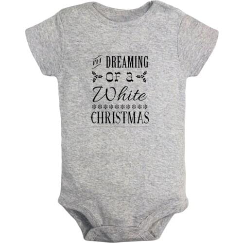 I'm Dreaming of a White Christmas I'm Actually A Mermaid Newborn Baby Girl Boys Clothes Short Sleeve Romper Outfits 100% Cotton
