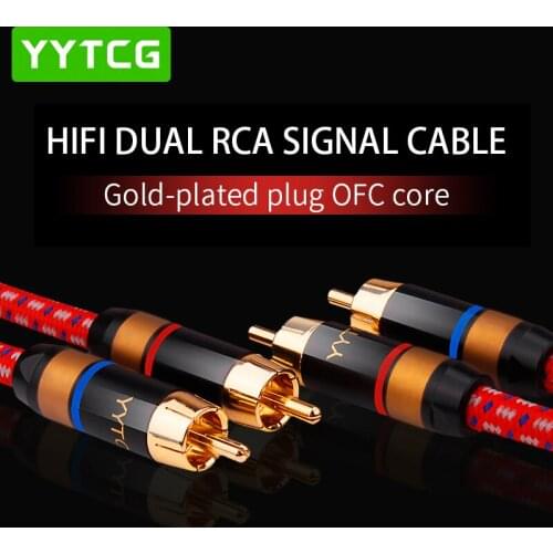 YYTCG Hifi RCA Cable High Quality 4N OFC HIFI 2RCA Male to Male Audio Cable Hifi amplifier CD DVD audio wire