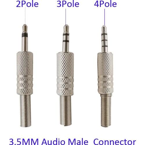 1Pcs Replacement 3.5mm 2/3/4 Pole Male Repair Headphones Audio Jack Plug Connector 1/8" Mono Dual Stereo Soldering Adaper
