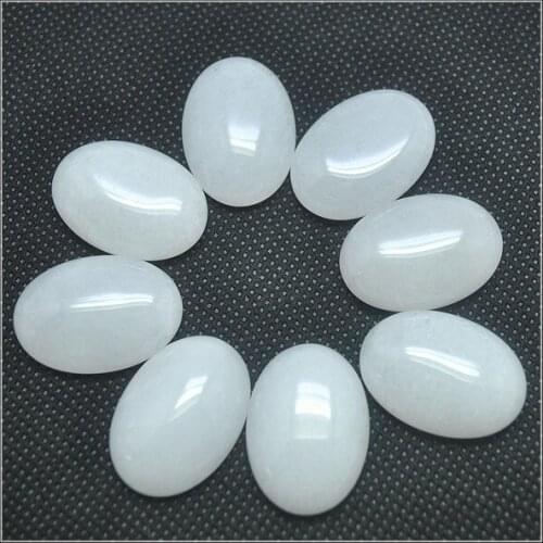 10pcs natue white jadee beads stone cabs size 18x25mm oval shape new jasperr picaso green amazonite stone